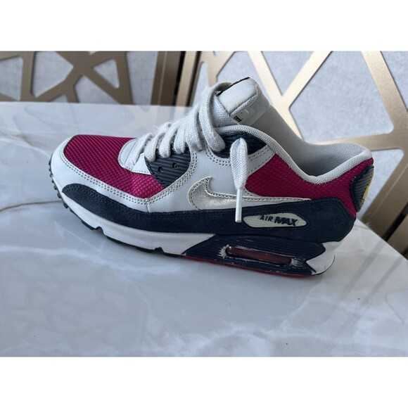 NIKE AIR MAX 90 SPORT FUCHSIA White Women SZ 7 325213-606 Sneakers Shoes - Picture 4 of 12
